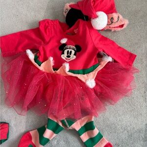 Disney Minnie Mouse Festive Red and Green Costume
